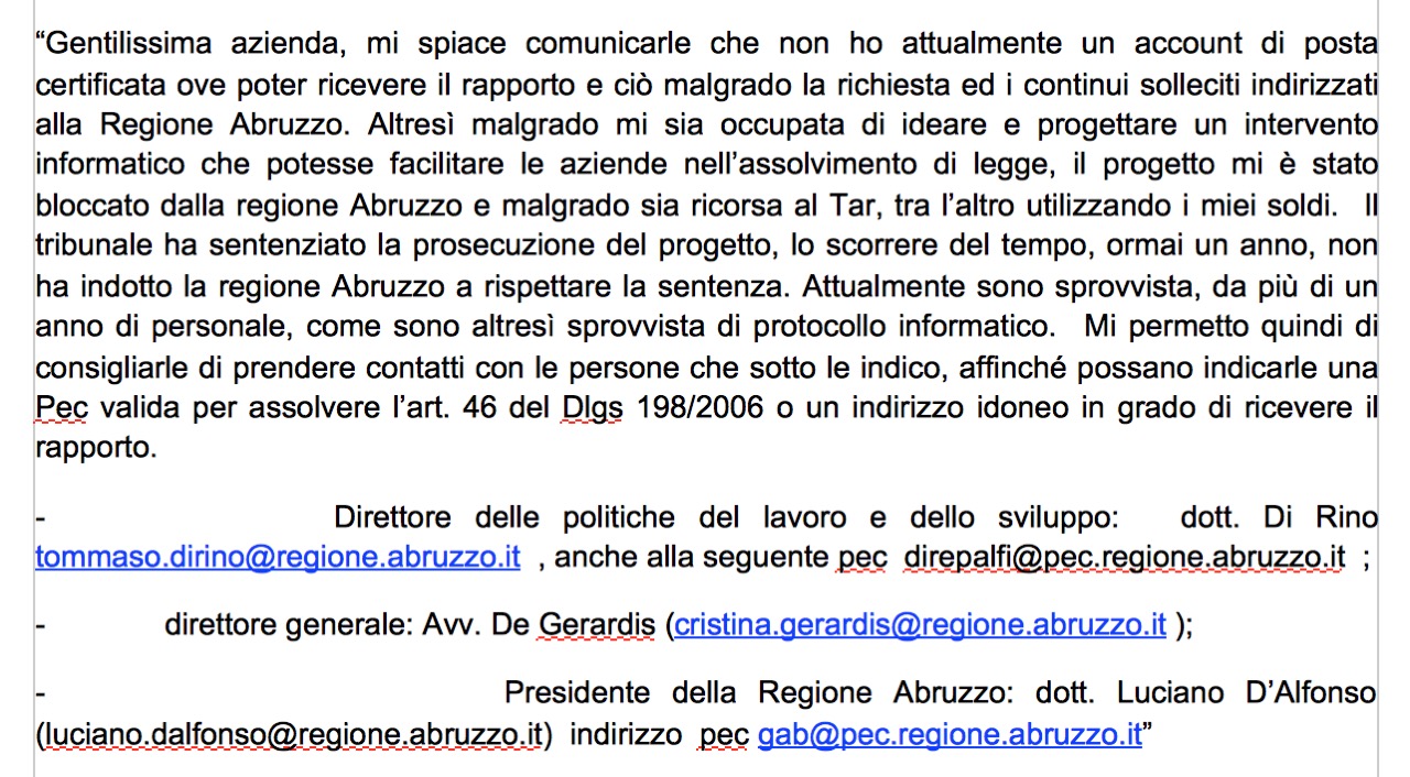 lettera letizia marinelli