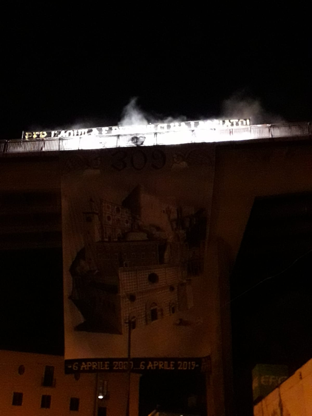 scrittà ultrà fiaccolata belvedere